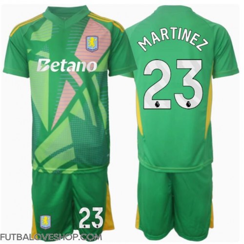 Dres Aston Villa Emiliano Martinez #23 Brankarsky Domáci pre deti 2024-25 Krátky Rukáv (+ trenírky)